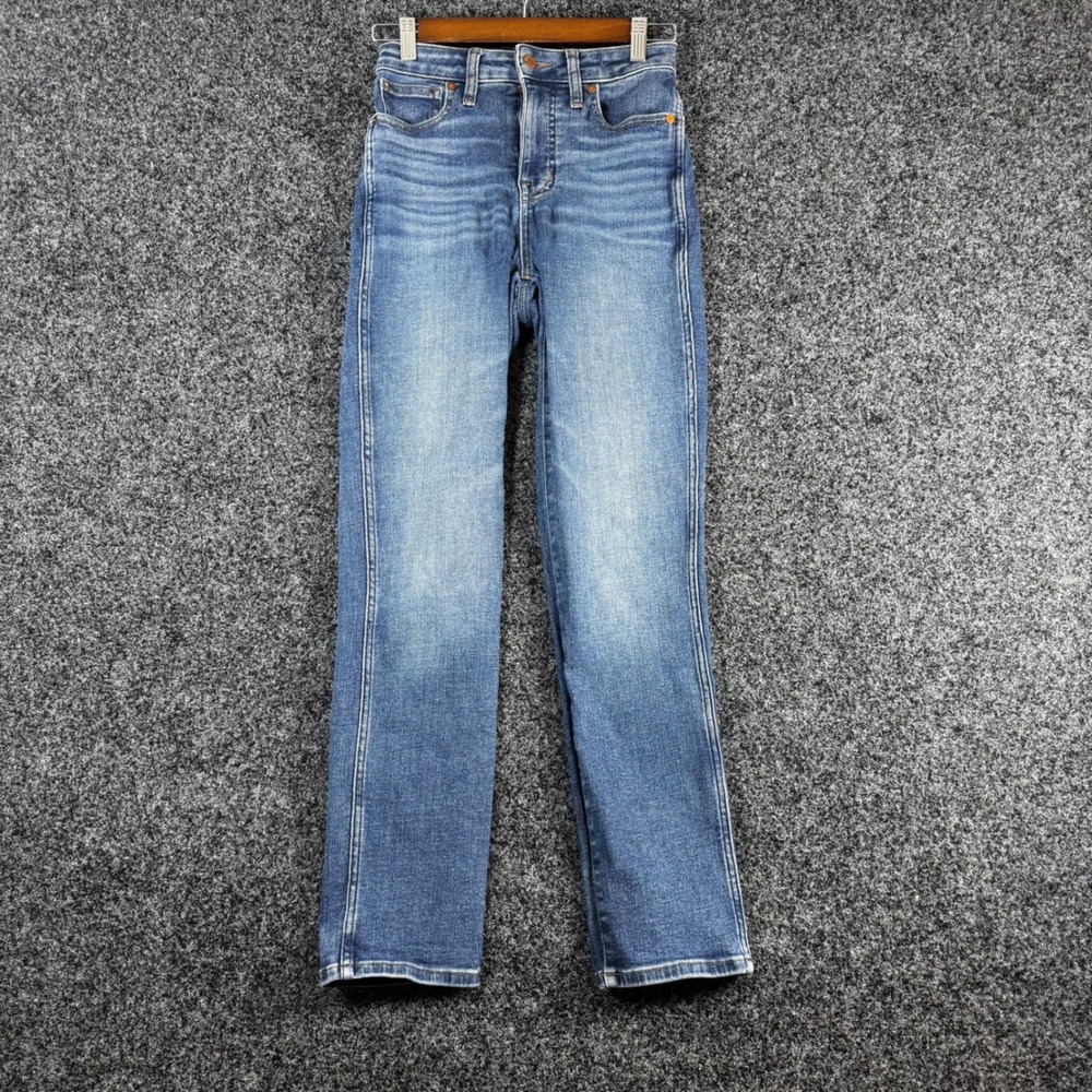 Madewell Curvy Stovepipe Jeans Size 25 Blue High Rise Straight Leg Denim